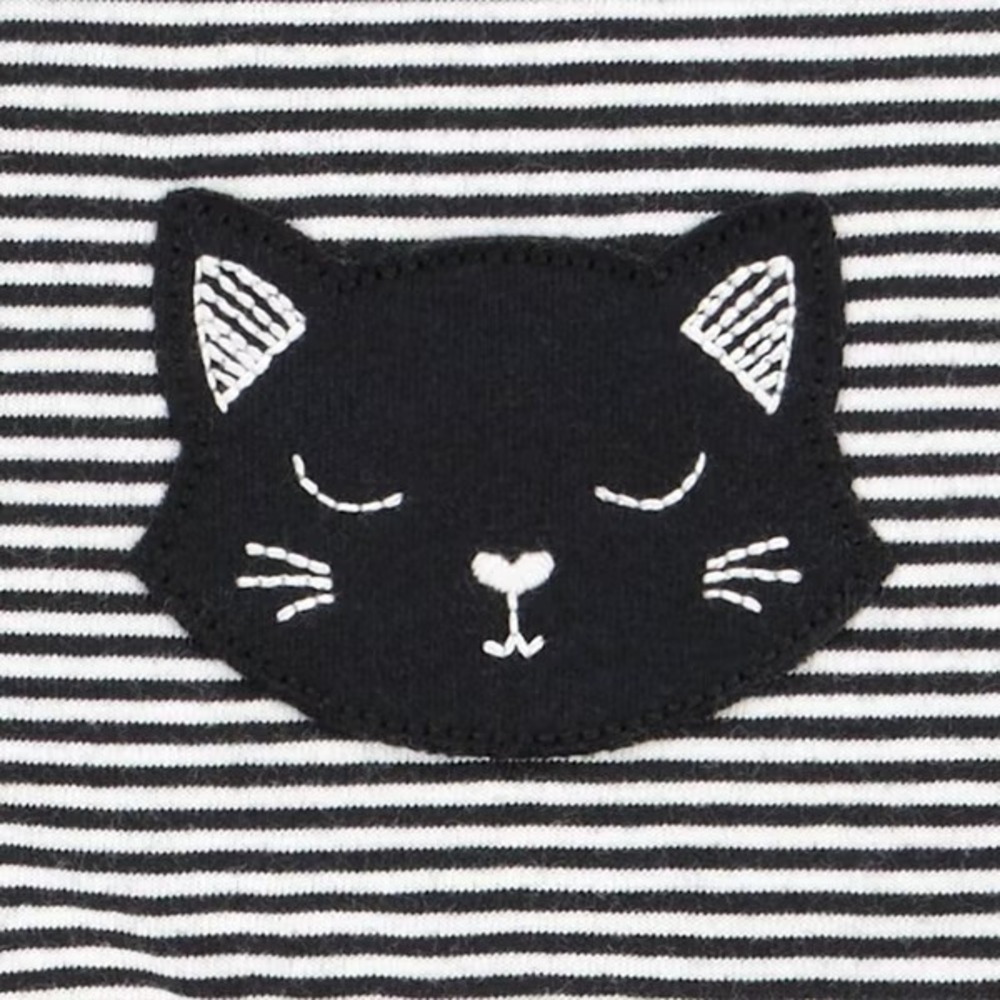 Carter's 6 Months Baby Girl Halloween Cat Tutu Dress Set Stripe Pink Black Cute‎ - Picture 2 of 4